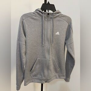 Adidas Heather Gray Full-Zip Hoodie